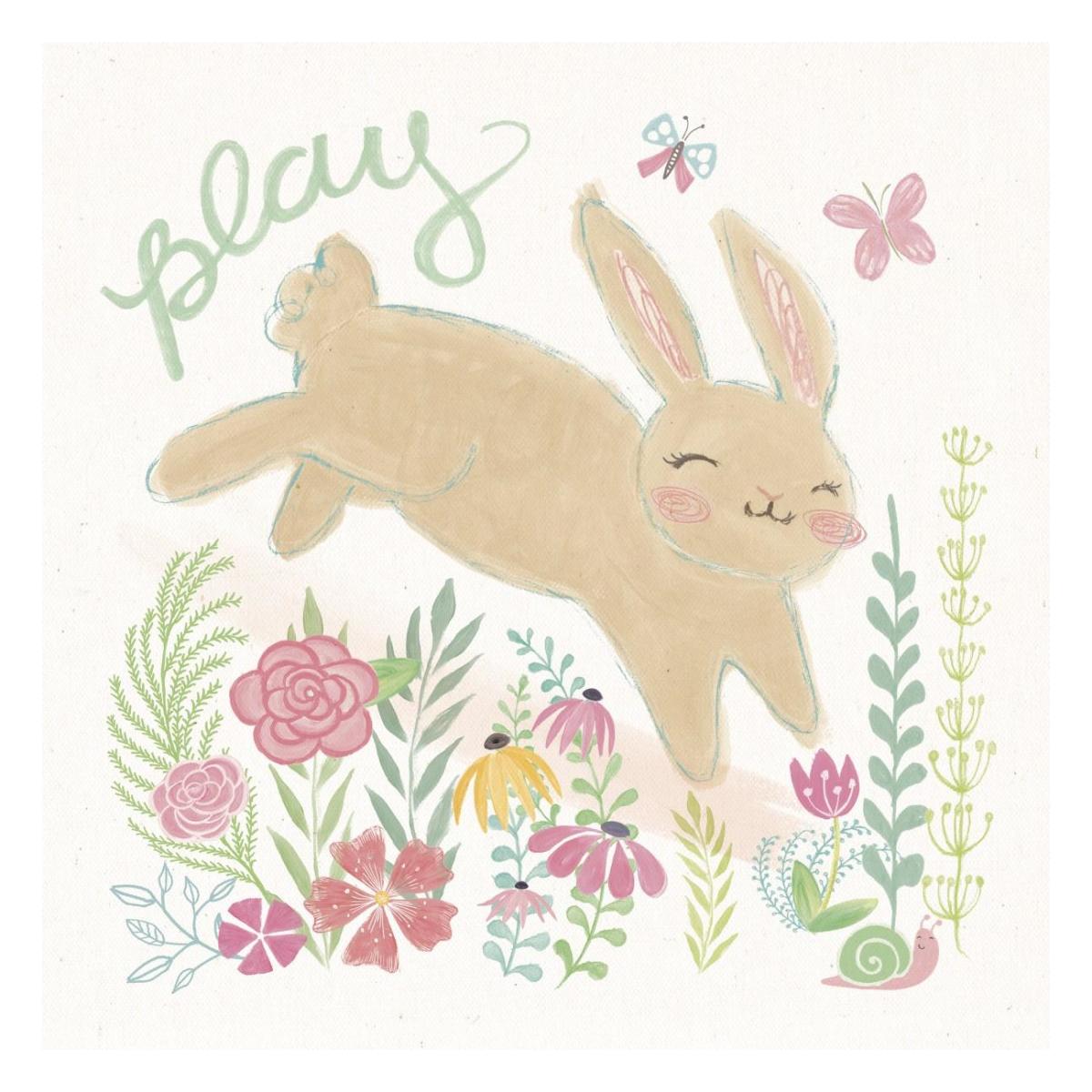 Garden Friends White I -Paper Art-26"x26"