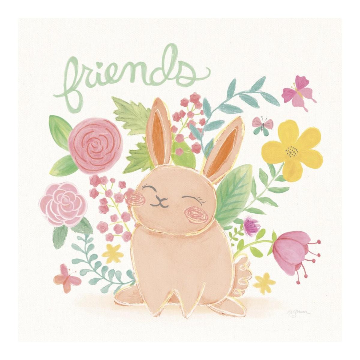 Garden Friends White II -Paper Art-20"x20"