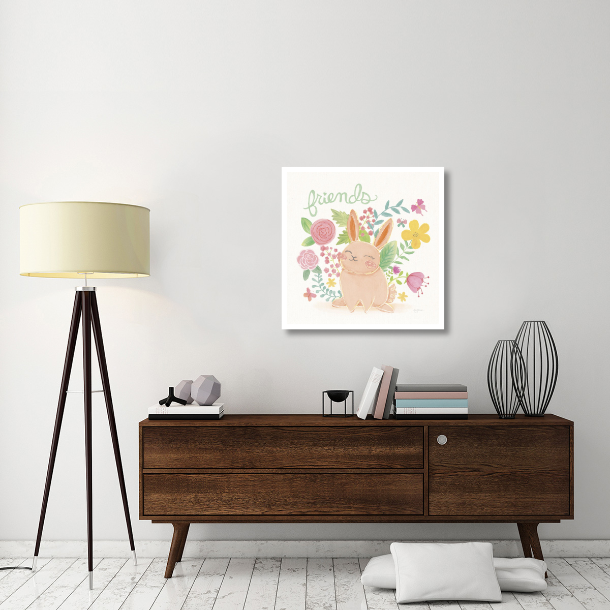 Garden Friends White II -Paper Art-32&quotx32"