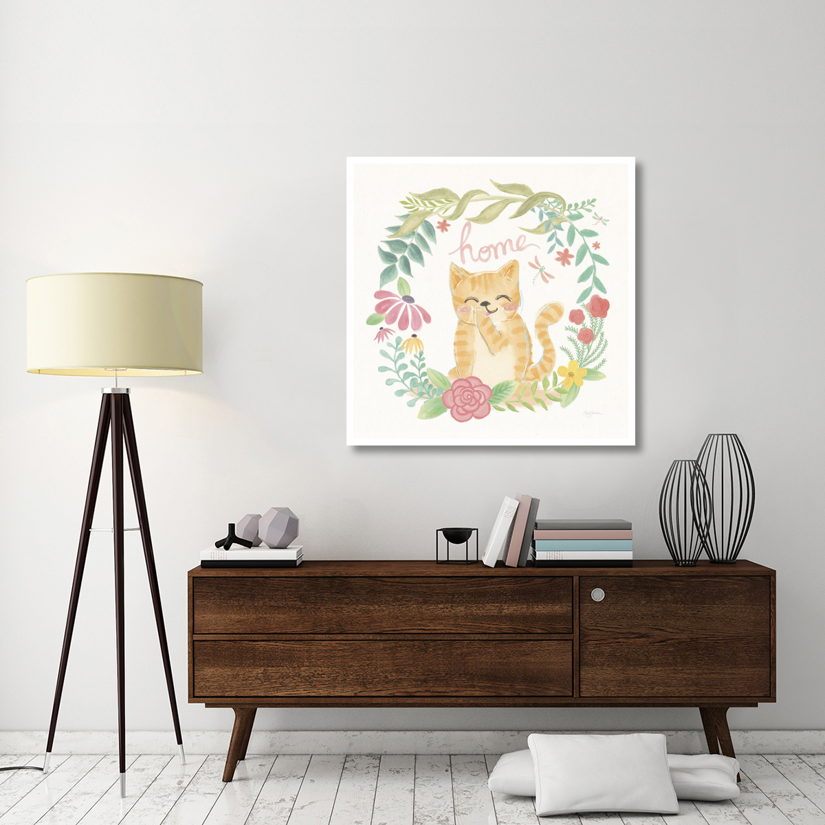 Garden Friends White III -Paper Art-42&quotx42"