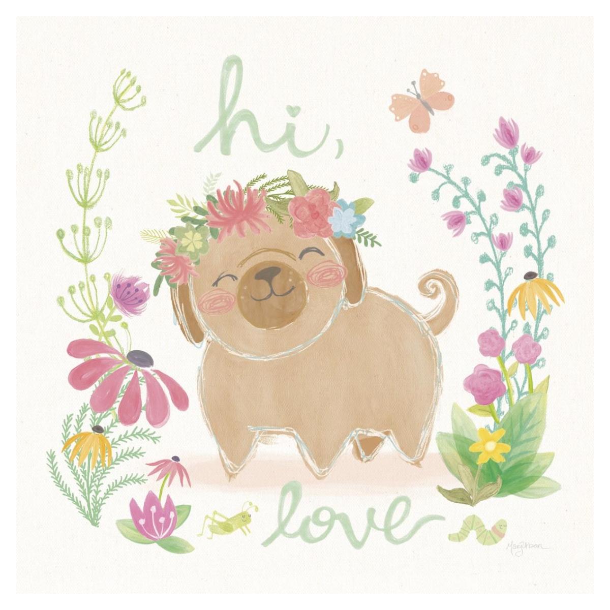 Garden Friends White V -Paper Art-38"x38"