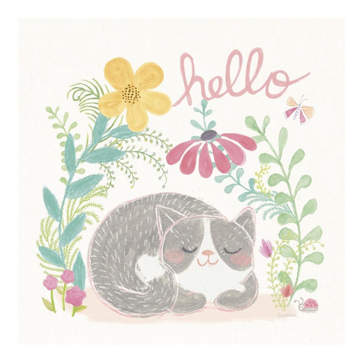 Garden Friends White VI -Paper Art-20"x20"