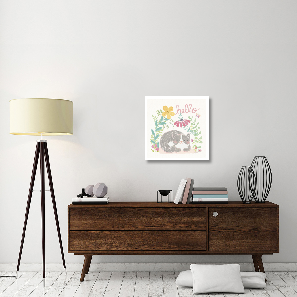 Garden Friends White VI -Paper Art-26&quotx26"