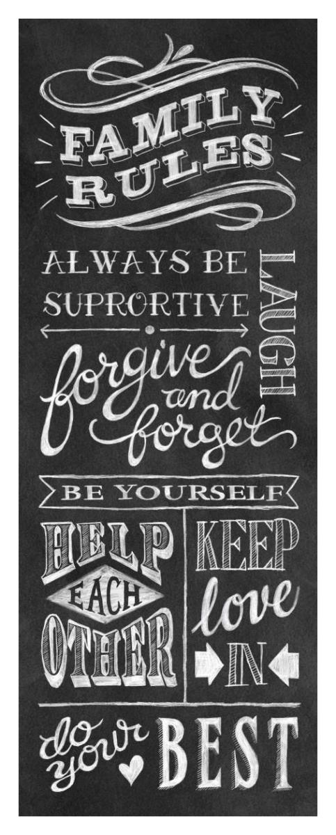Family Rules I -Paper Art-18.72"x46"