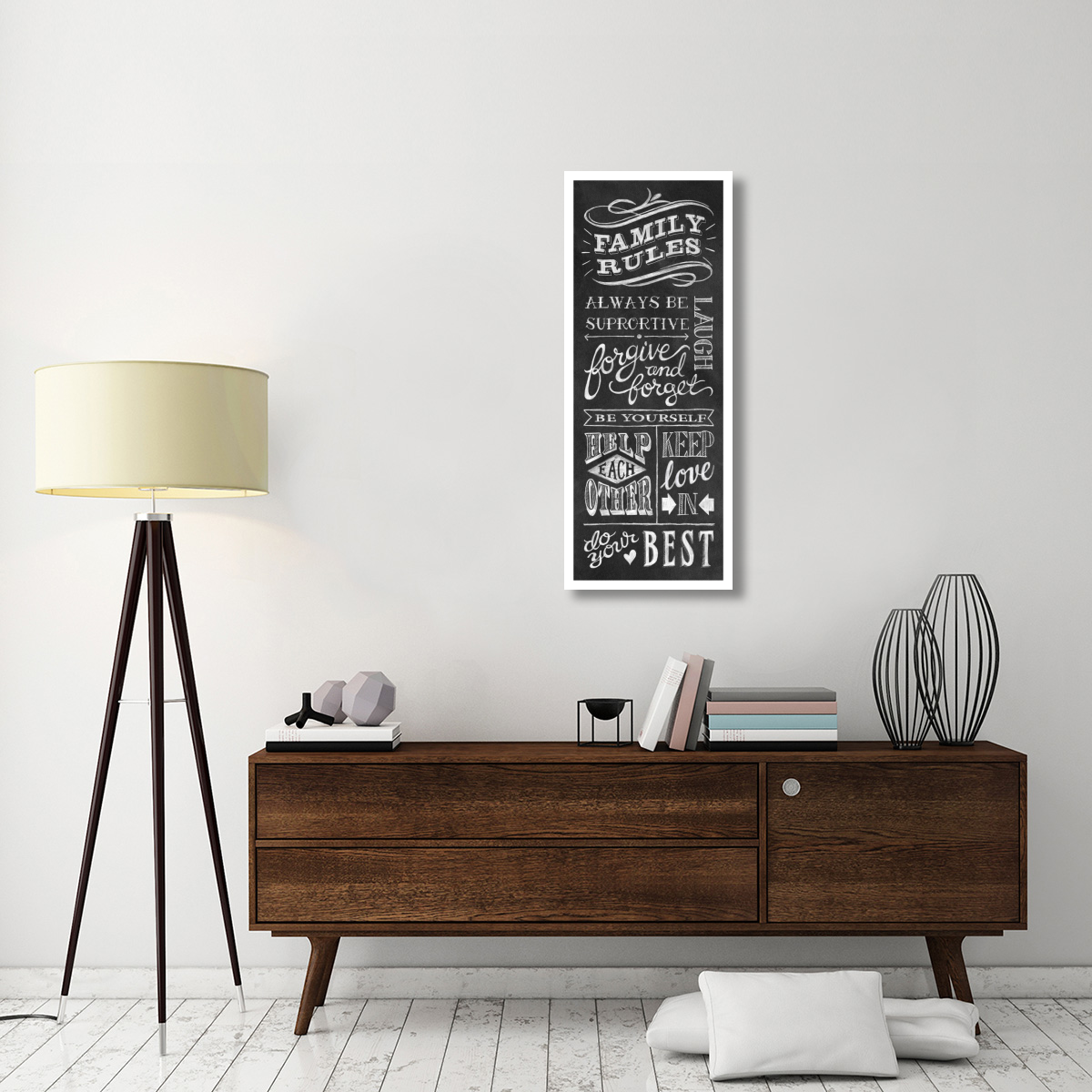Family Rules I -Paper Art-18.72&quotx46"
