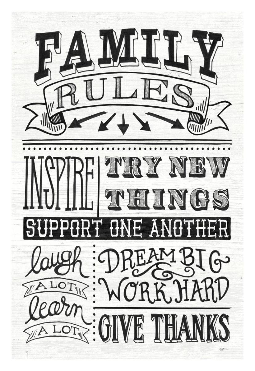 Family Rules II -Paper Art-22"x32"