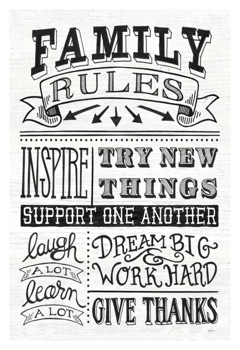 Family Rules II -Paper Art-26"x38"