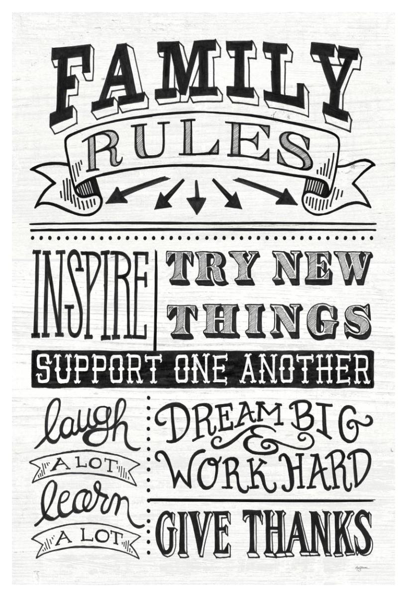 Family Rules II -Paper Art-34"x50"
