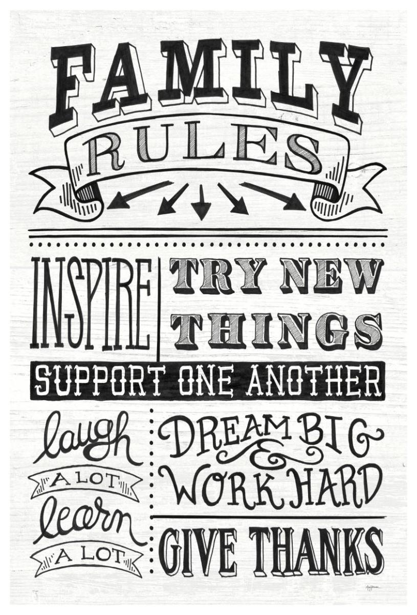 Family Rules II -Paper Art-42"x62"