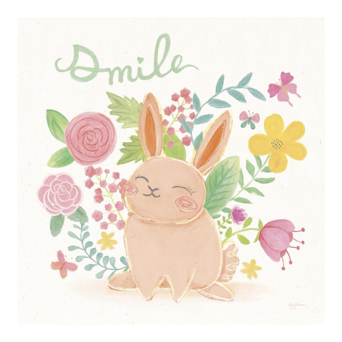 Garden Friends White II Smile -Paper Art-20"x20"