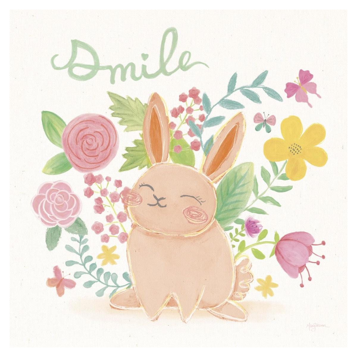 Garden Friends White II Smile -Paper Art-38"x38"