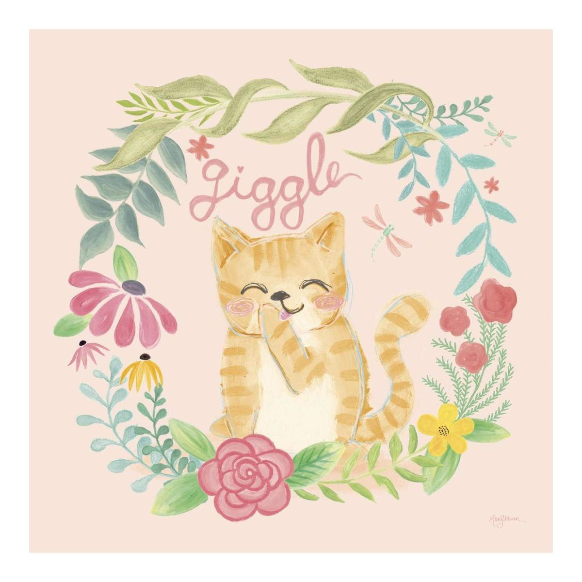 Garden Friends III Giggle -Paper Art-20"x20"