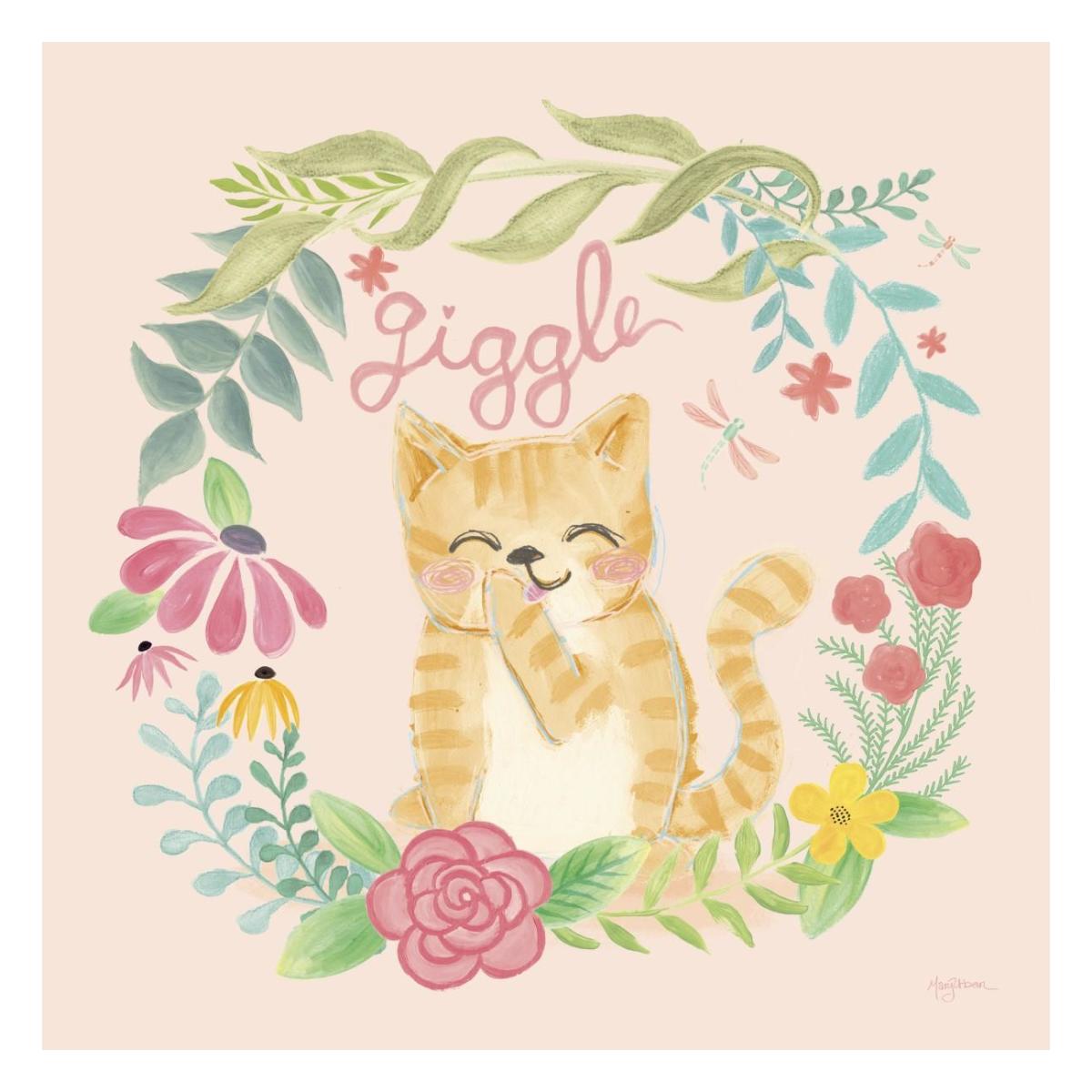 Garden Friends III Giggle -Paper Art-26"x26"