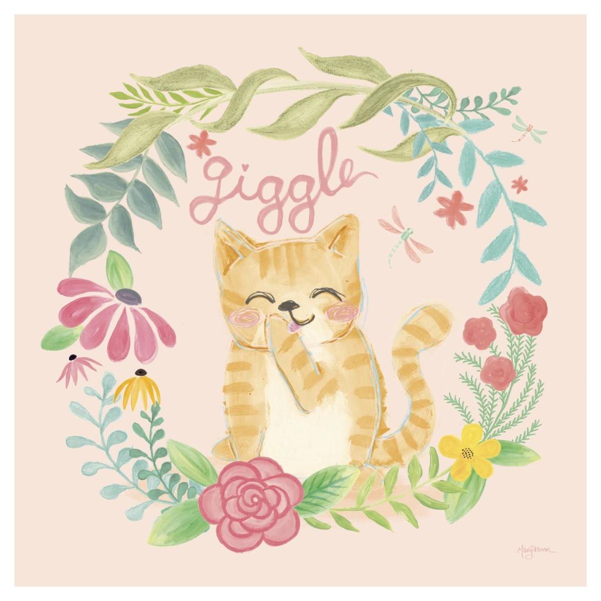 Garden Friends III Giggle -Paper Art-42"x42"