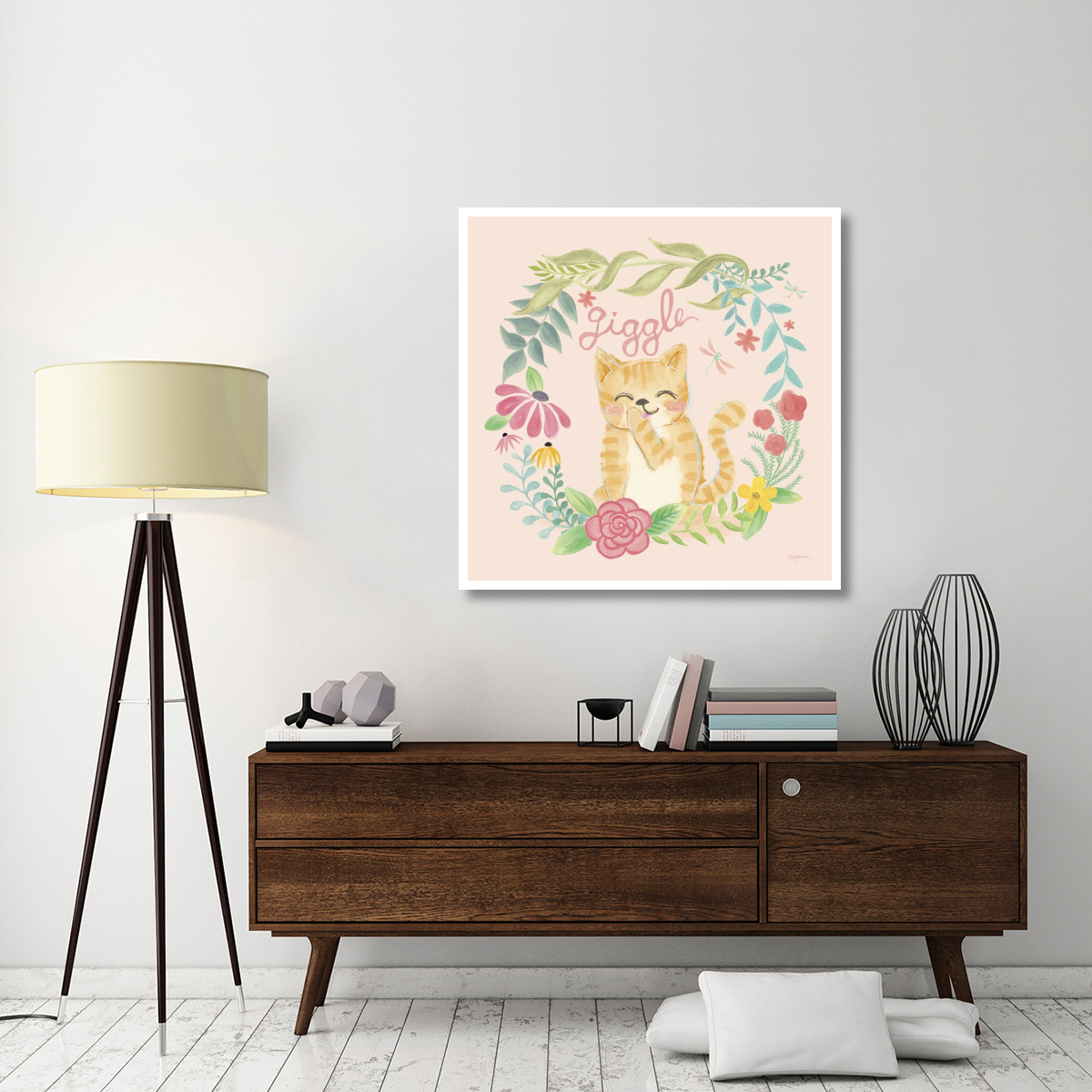 Garden Friends III Giggle -Paper Art-42&quotx42"