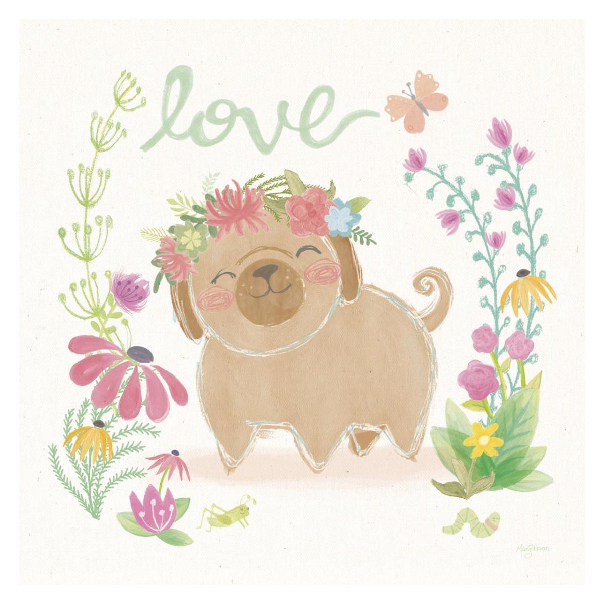 Garden Friends White V Love -Paper Art-32"x32"