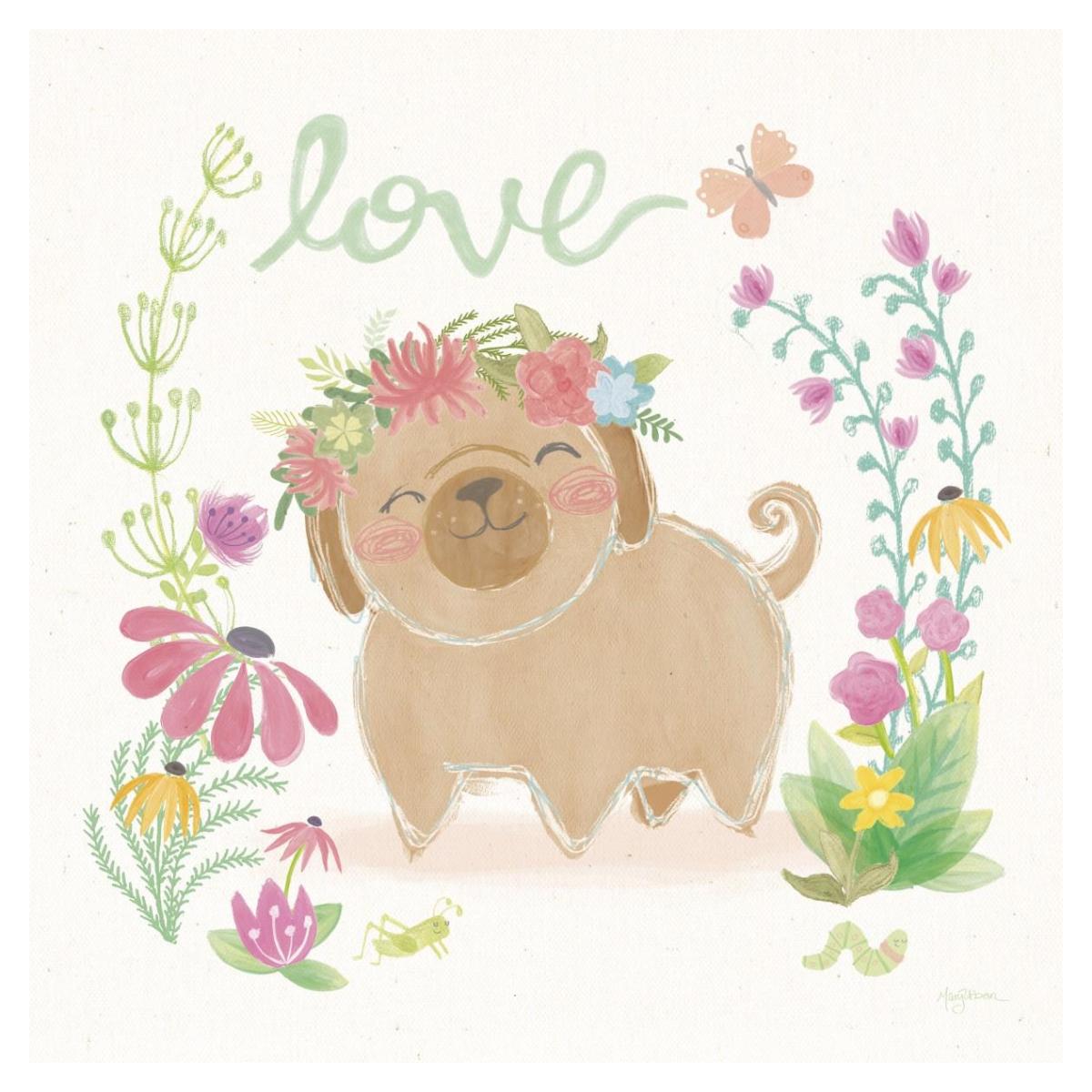 Garden Friends White V Love -Paper Art-38"x38"