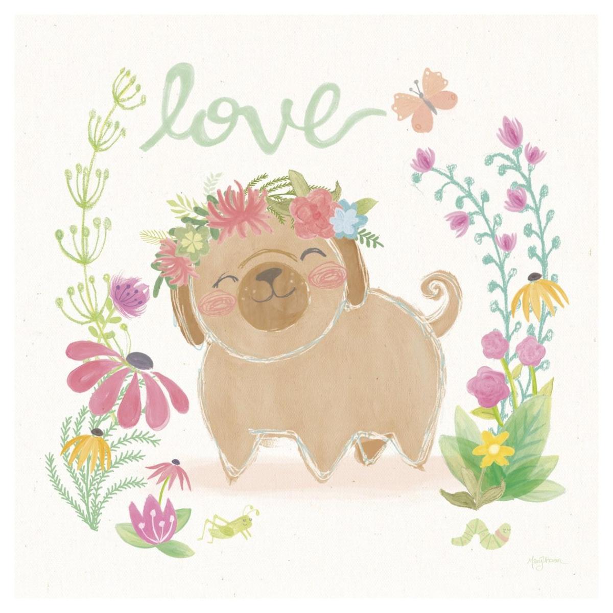 Garden Friends White V Love -Paper Art-42"x42"