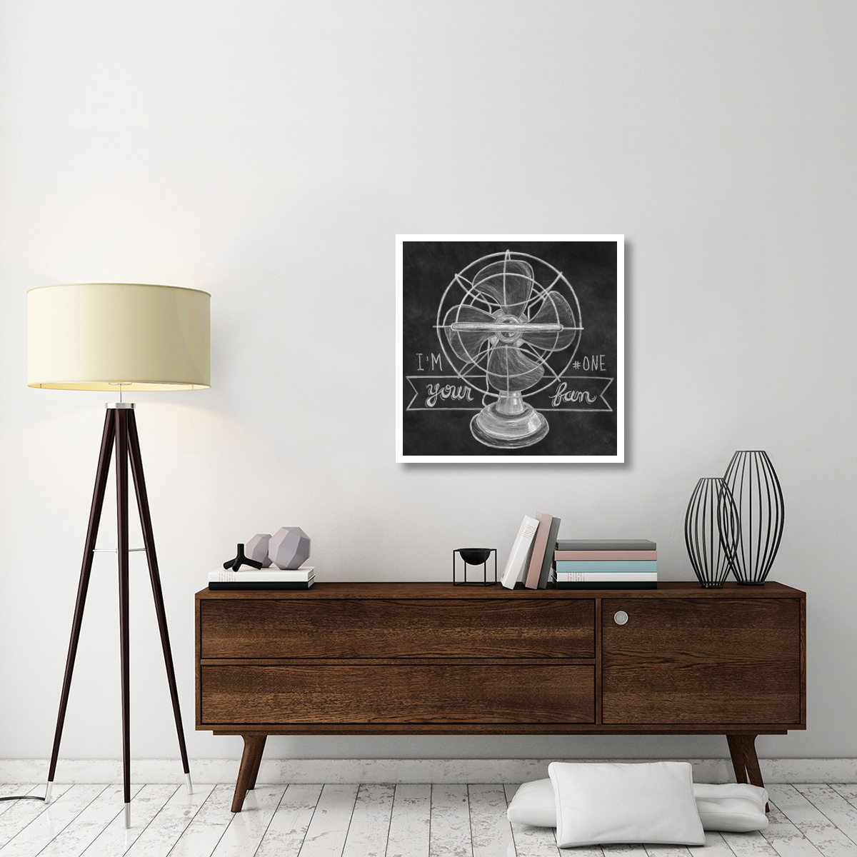 Retro Fan Chalk -Paper Art-32&quotx32"