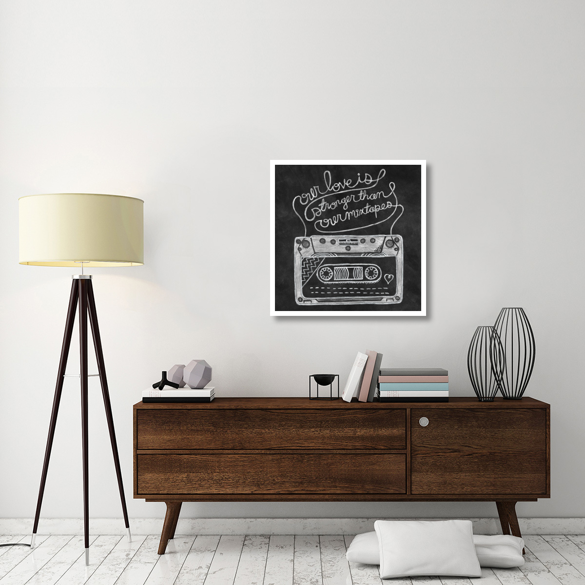 Retro Cassette Chalk -Paper Art-32&quotx32"