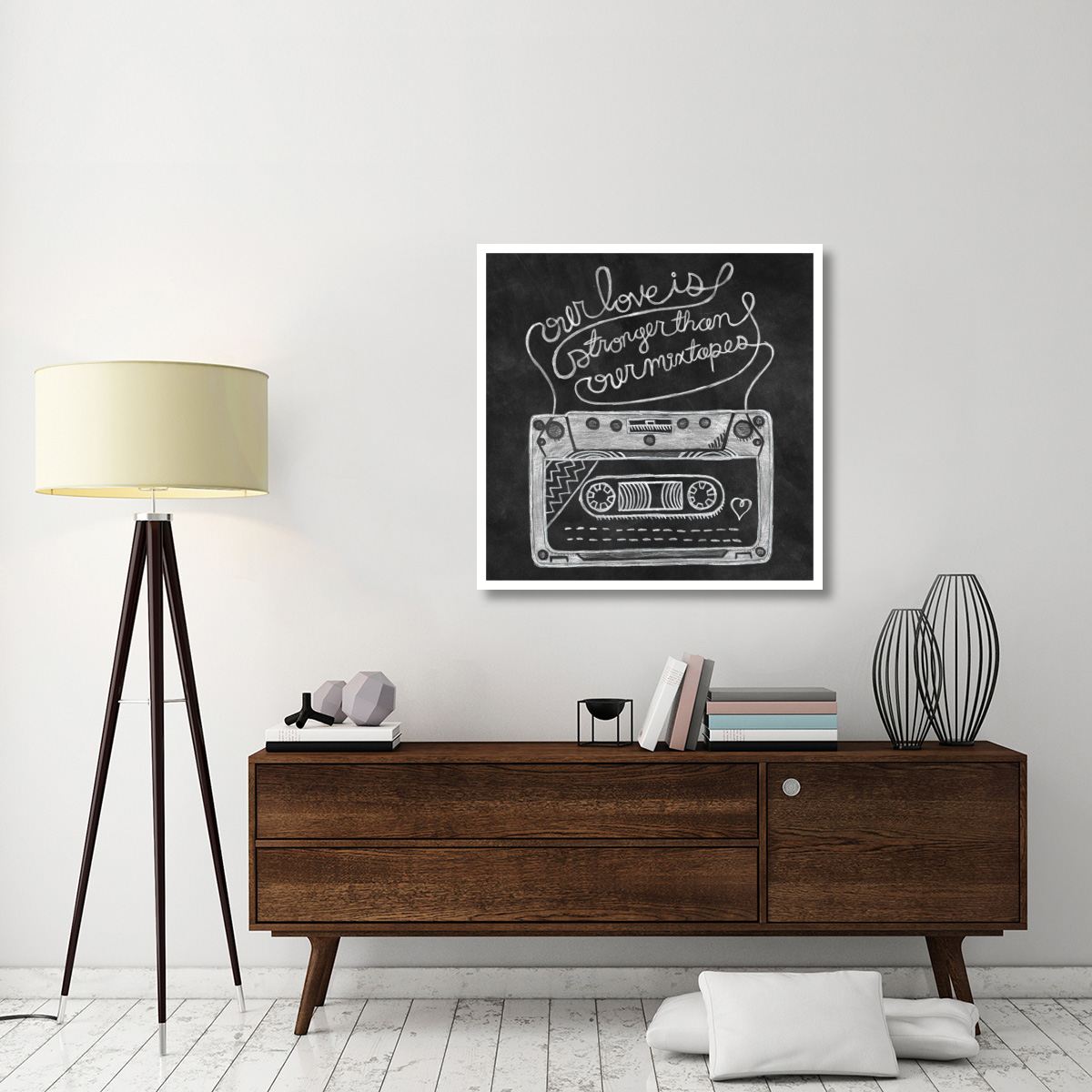 Retro Cassette Chalk -Paper Art-38&quotx38"