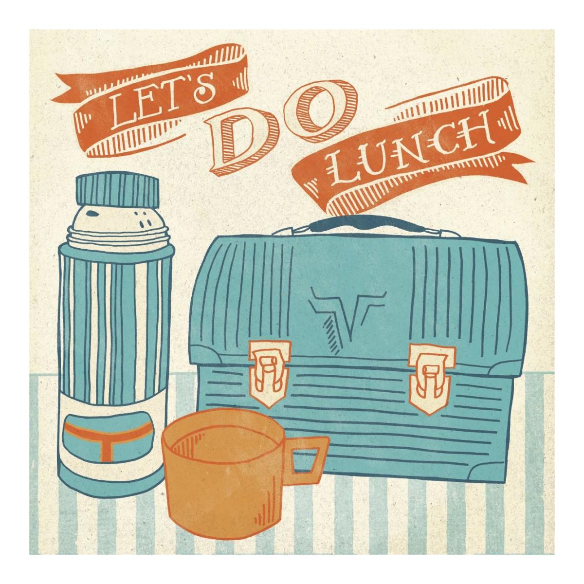 Lets Do Lunch Orange -Paper Art-20"x20"