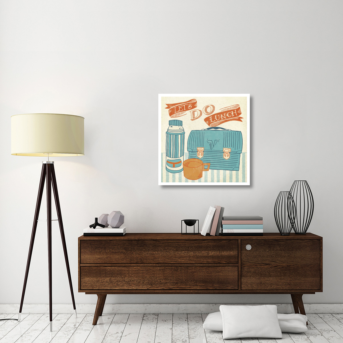 Lets Do Lunch Orange -Paper Art-32&quotx32"