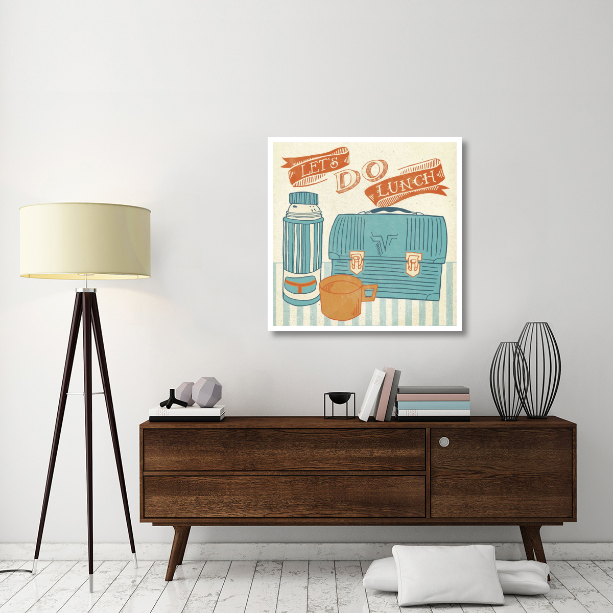 Lets Do Lunch Orange -Paper Art-38&quotx38"