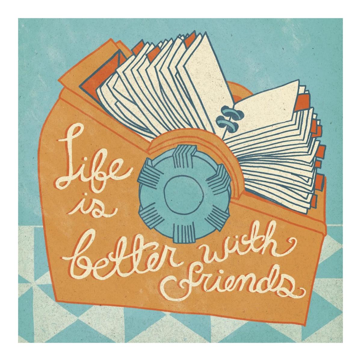 Life is Better Orange -Paper Art-20"x20"