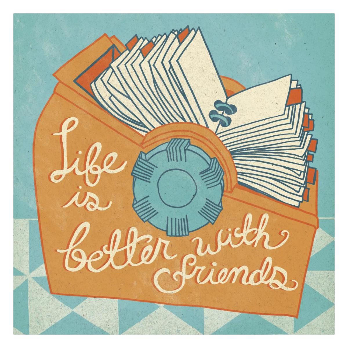 Life is Better Orange -Paper Art-26"x26"