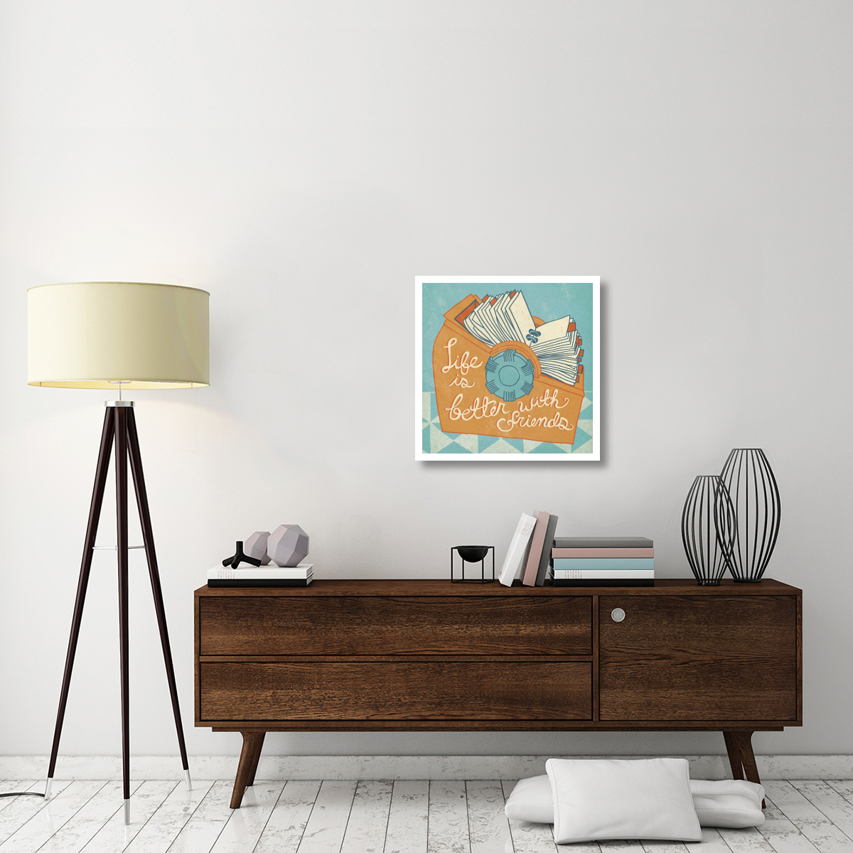 Life is Better Orange -Paper Art-26&quotx26"