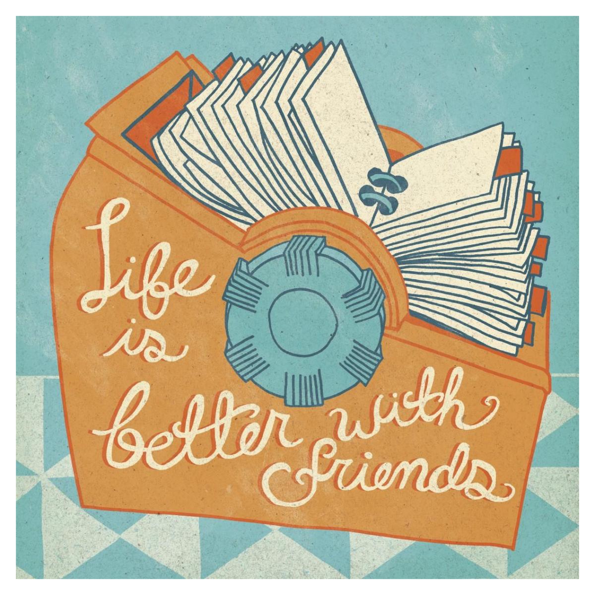 Life is Better Orange -Paper Art-38"x38"