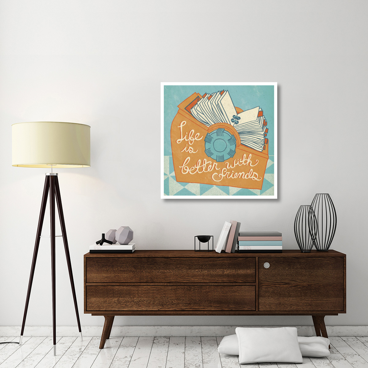 Life is Better Orange -Paper Art-38&quotx38"
