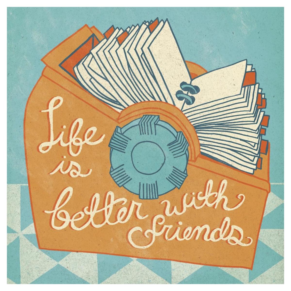 Life is Better Orange -Paper Art-42"x42"