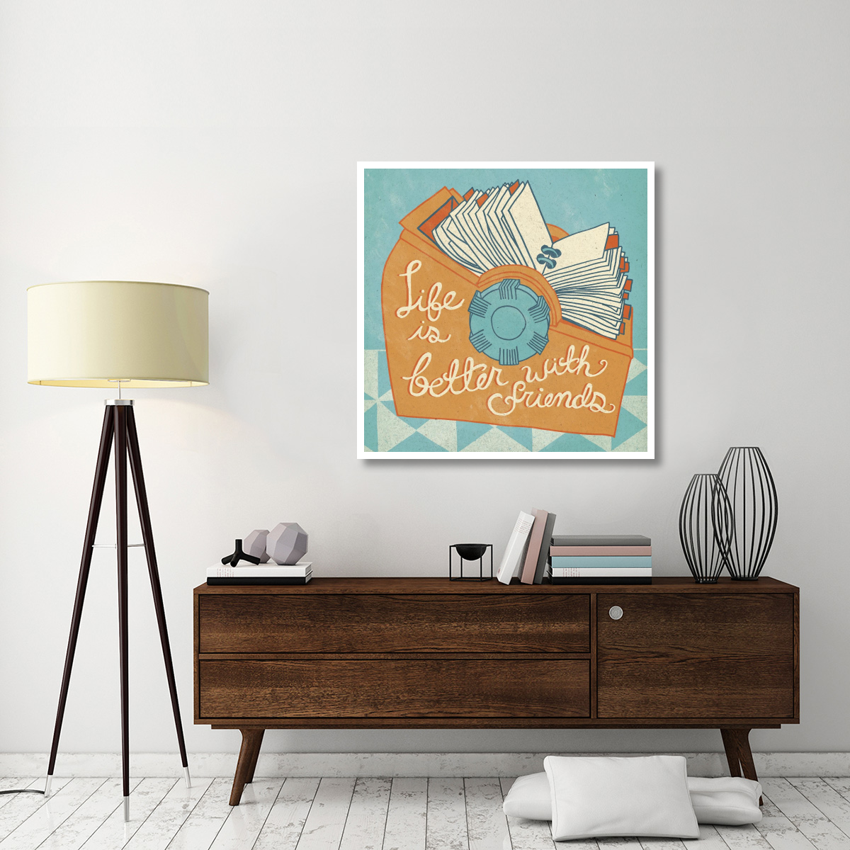 Life is Better Orange -Paper Art-42&quotx42"