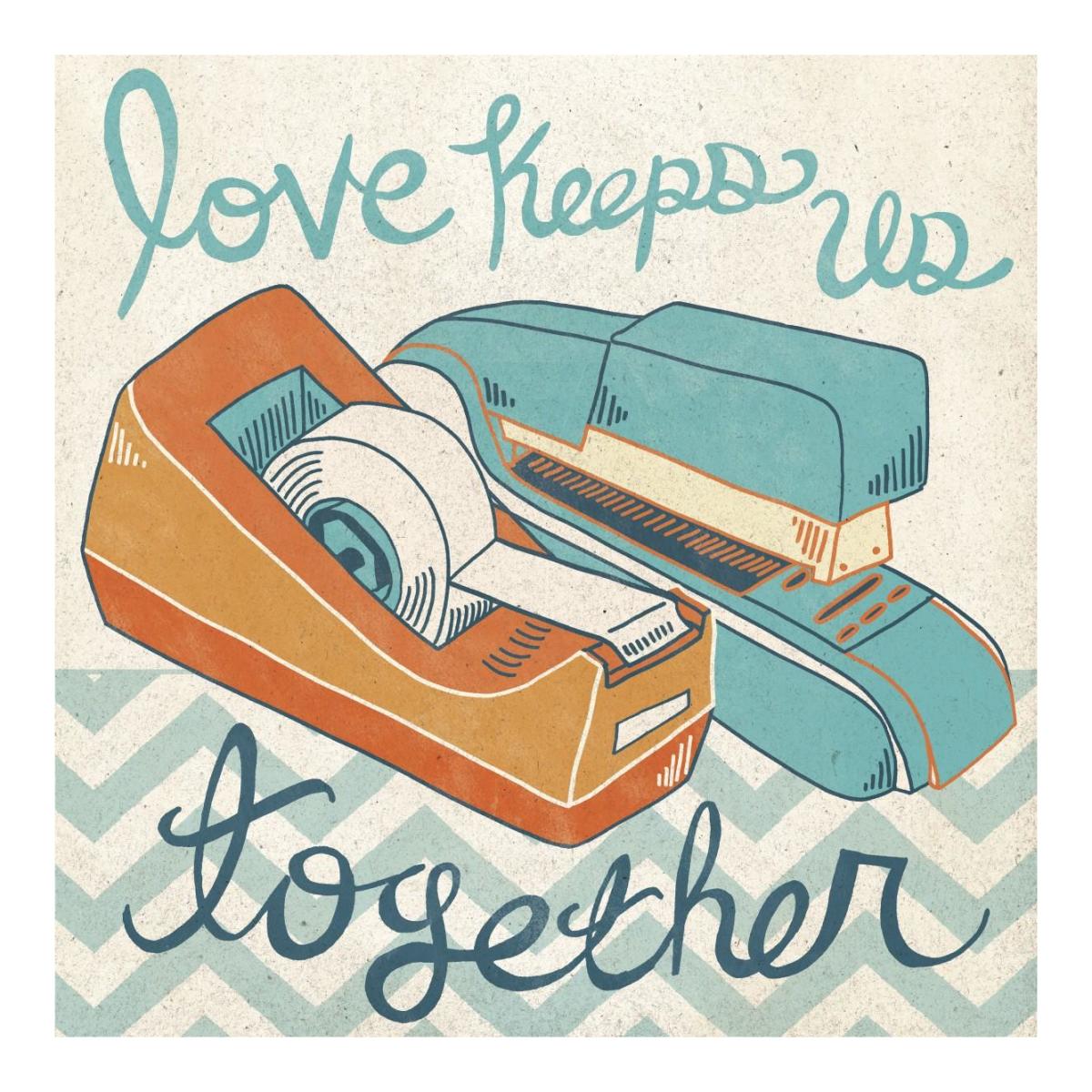 Love Keeps Us Together Orange -Paper Art-20"x20"