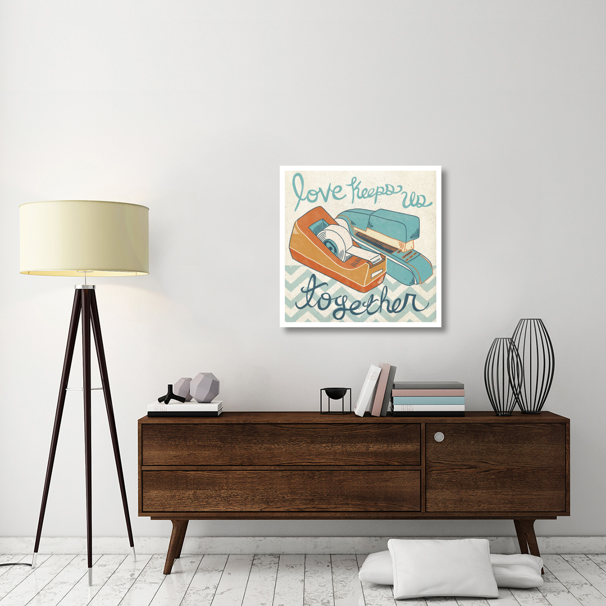 Love Keeps Us Together Orange -Paper Art-32&quotx32"