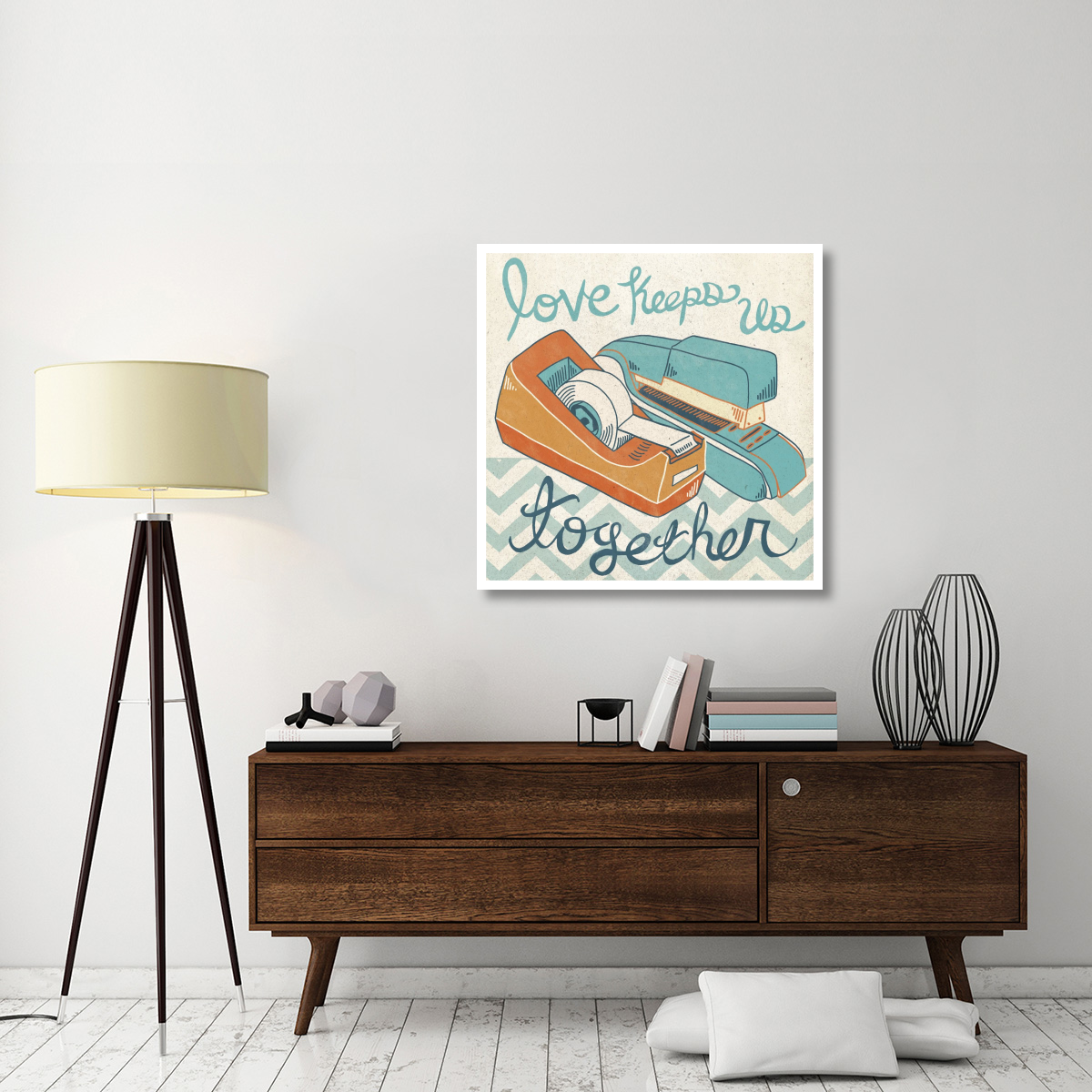 Love Keeps Us Together Orange -Paper Art-38&quotx38"