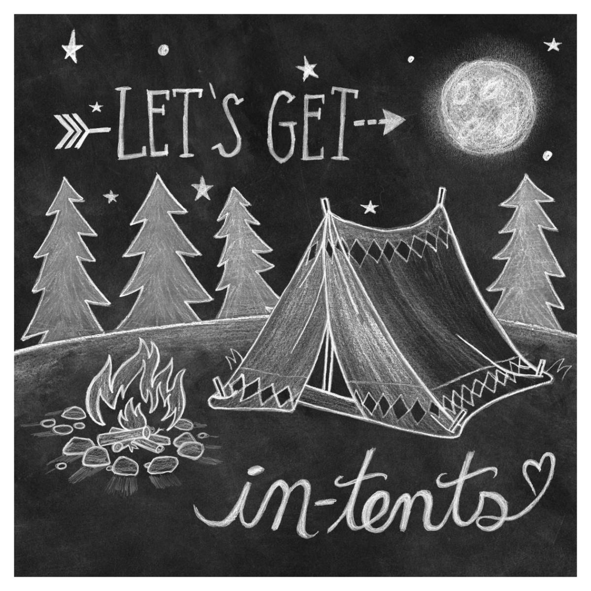 Adventure Love Tent Chalk -Paper Art-42"x42"