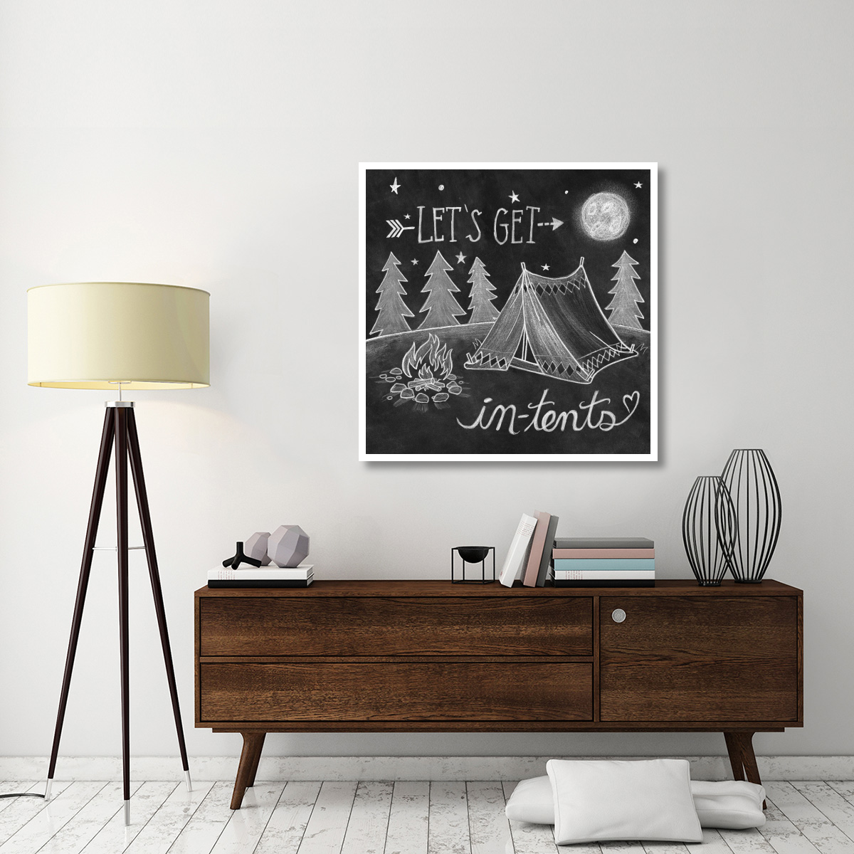 Adventure Love Tent Chalk -Paper Art-42&quotx42"
