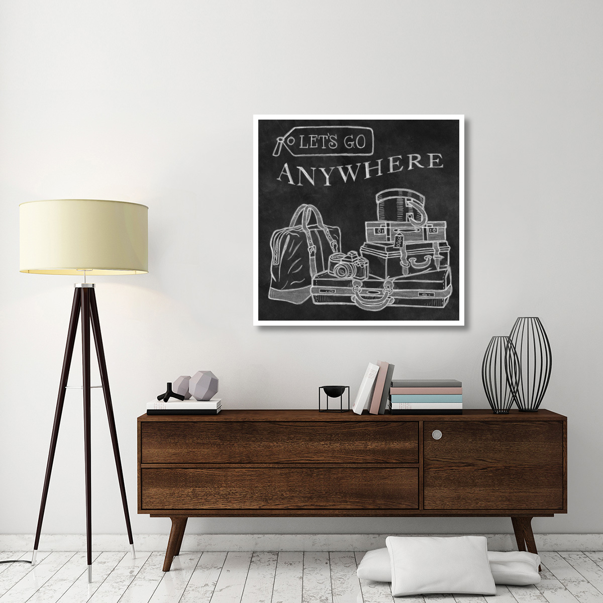 Adventure Love Suitcase Chalk -Paper Art-42&quotx42"
