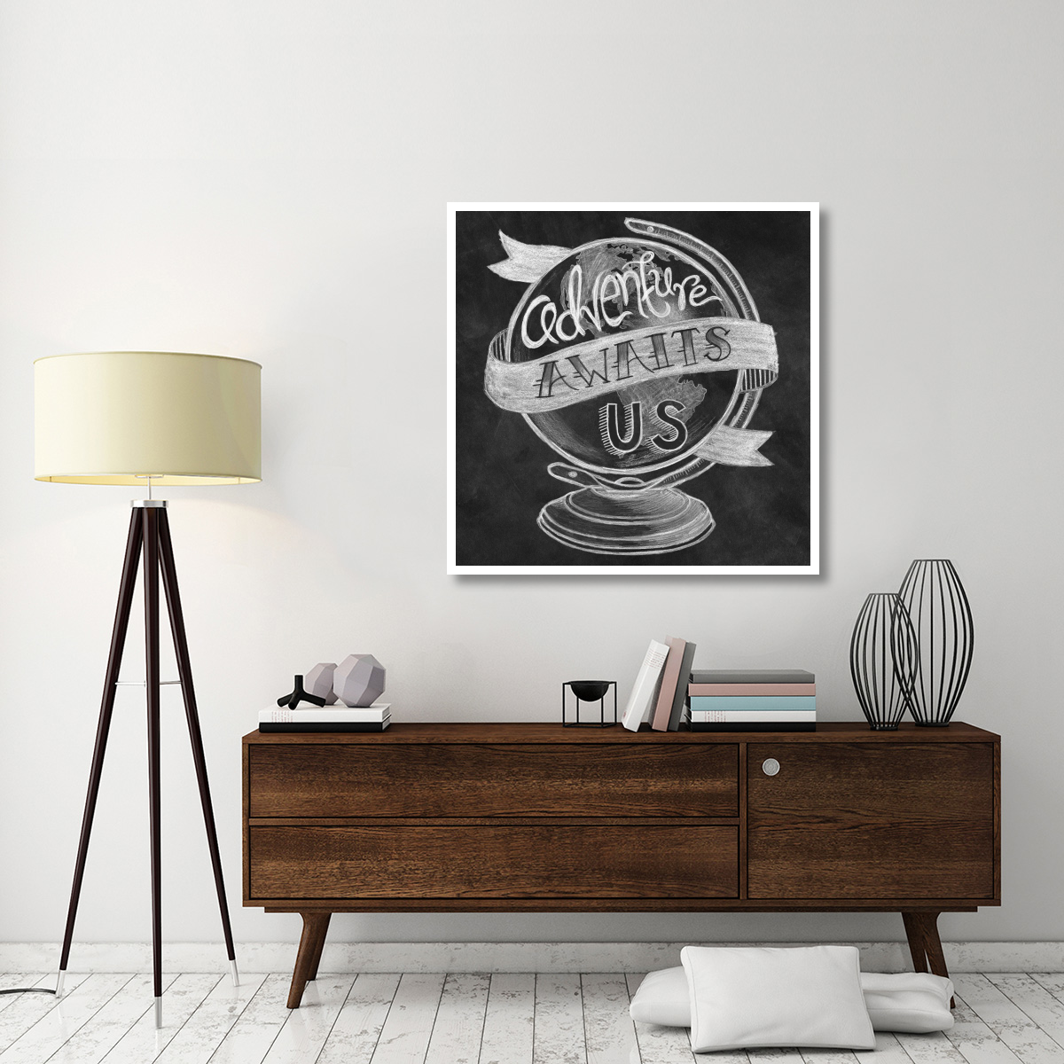 Adventure Love Globe Chalk -Paper Art-42&quotx42"