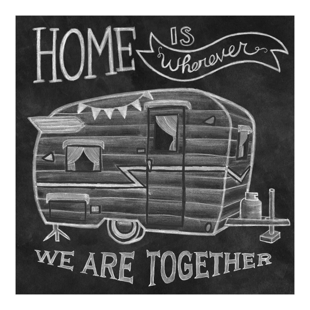 Adventure Love Camper Chalk -Paper Art-20"x20"