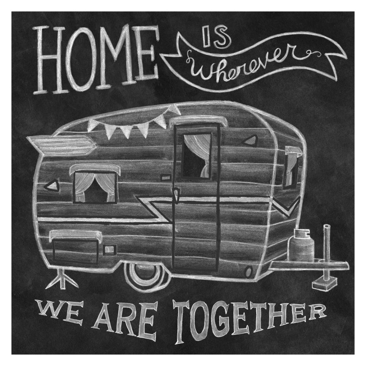 Adventure Love Camper Chalk -Paper Art-32"x32"