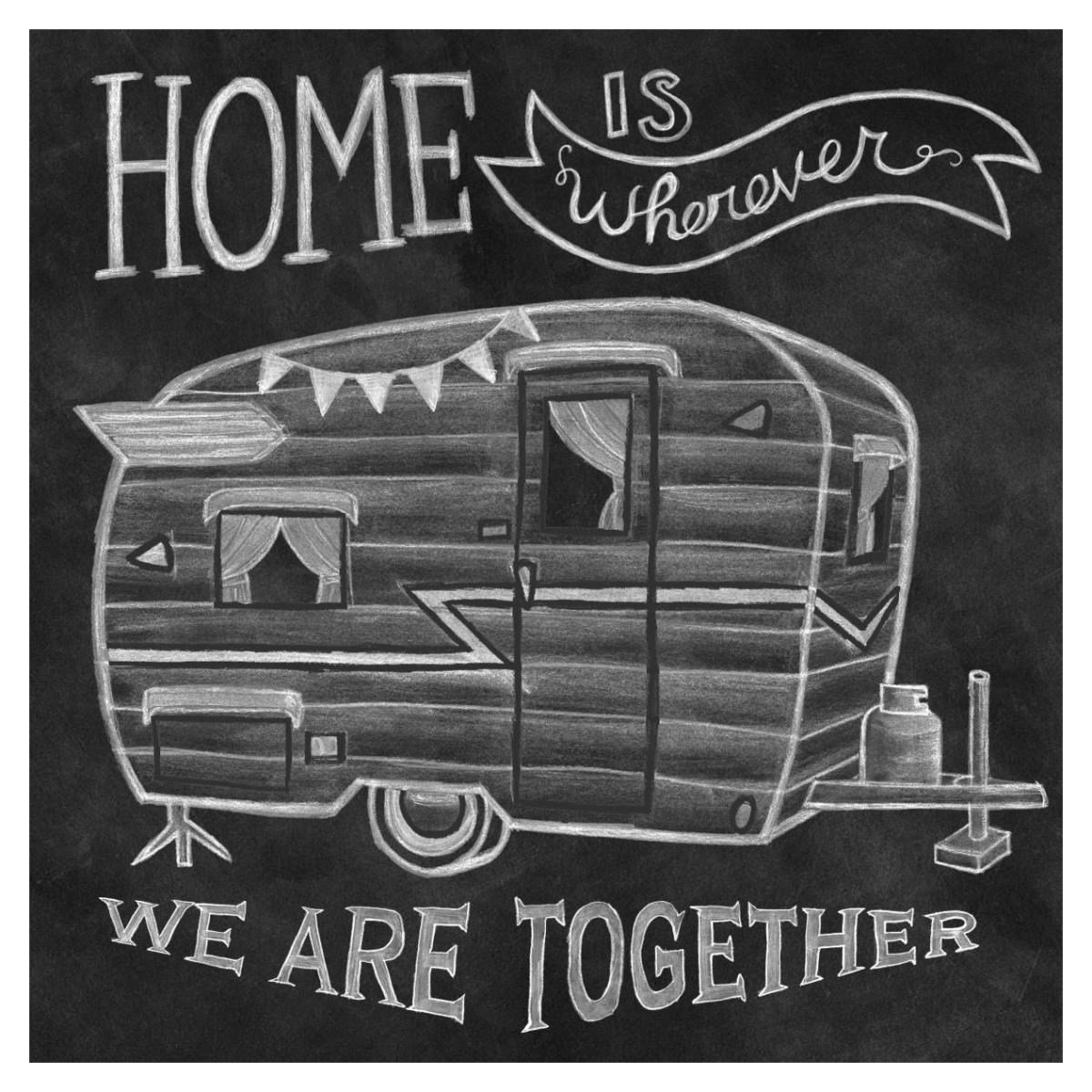 Adventure Love Camper Chalk -Paper Art-38"x38"