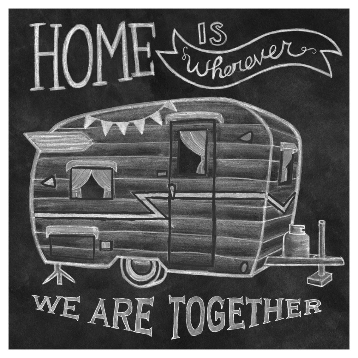 Adventure Love Camper Chalk -Paper Art-42"x42"