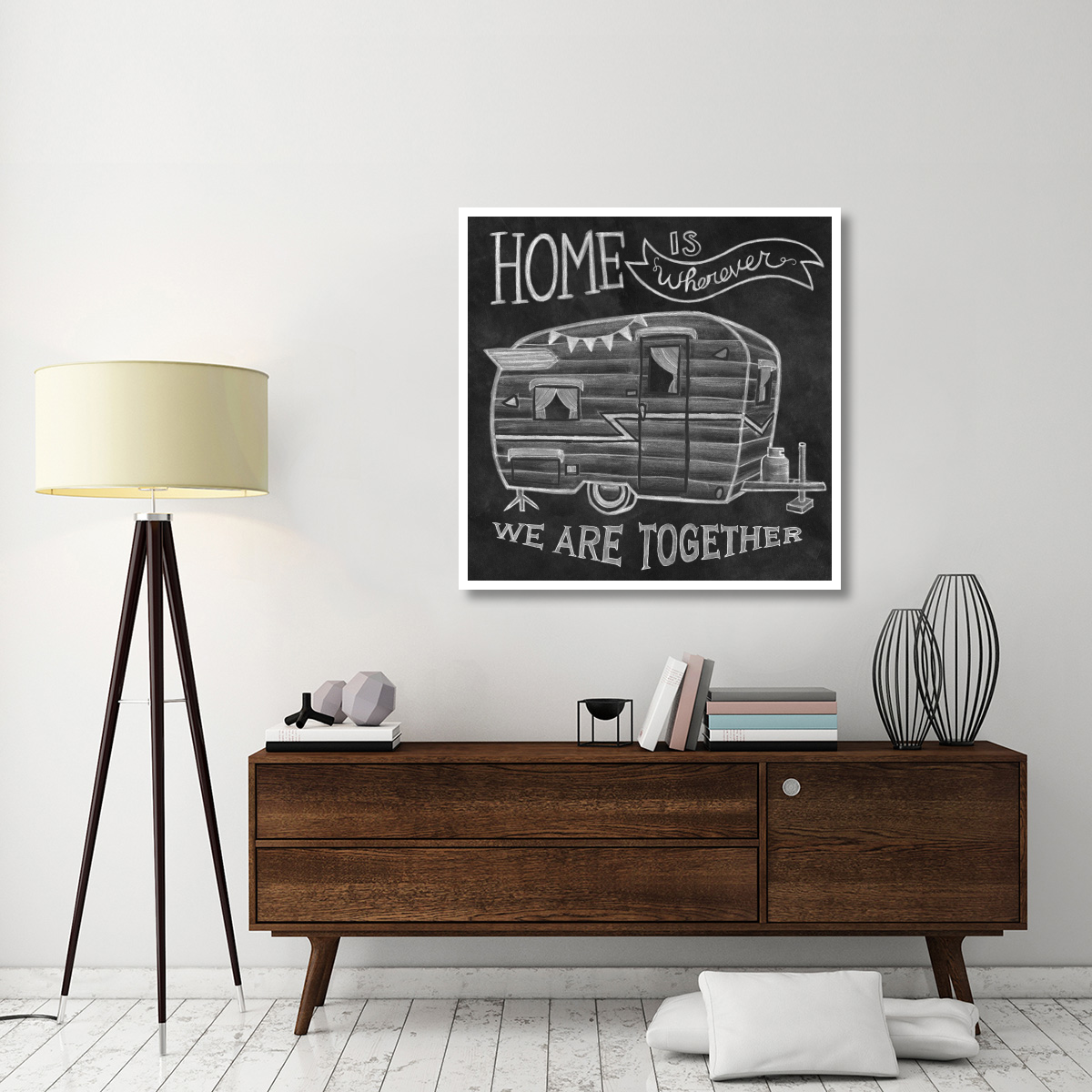 Adventure Love Camper Chalk -Paper Art-42&quotx42"