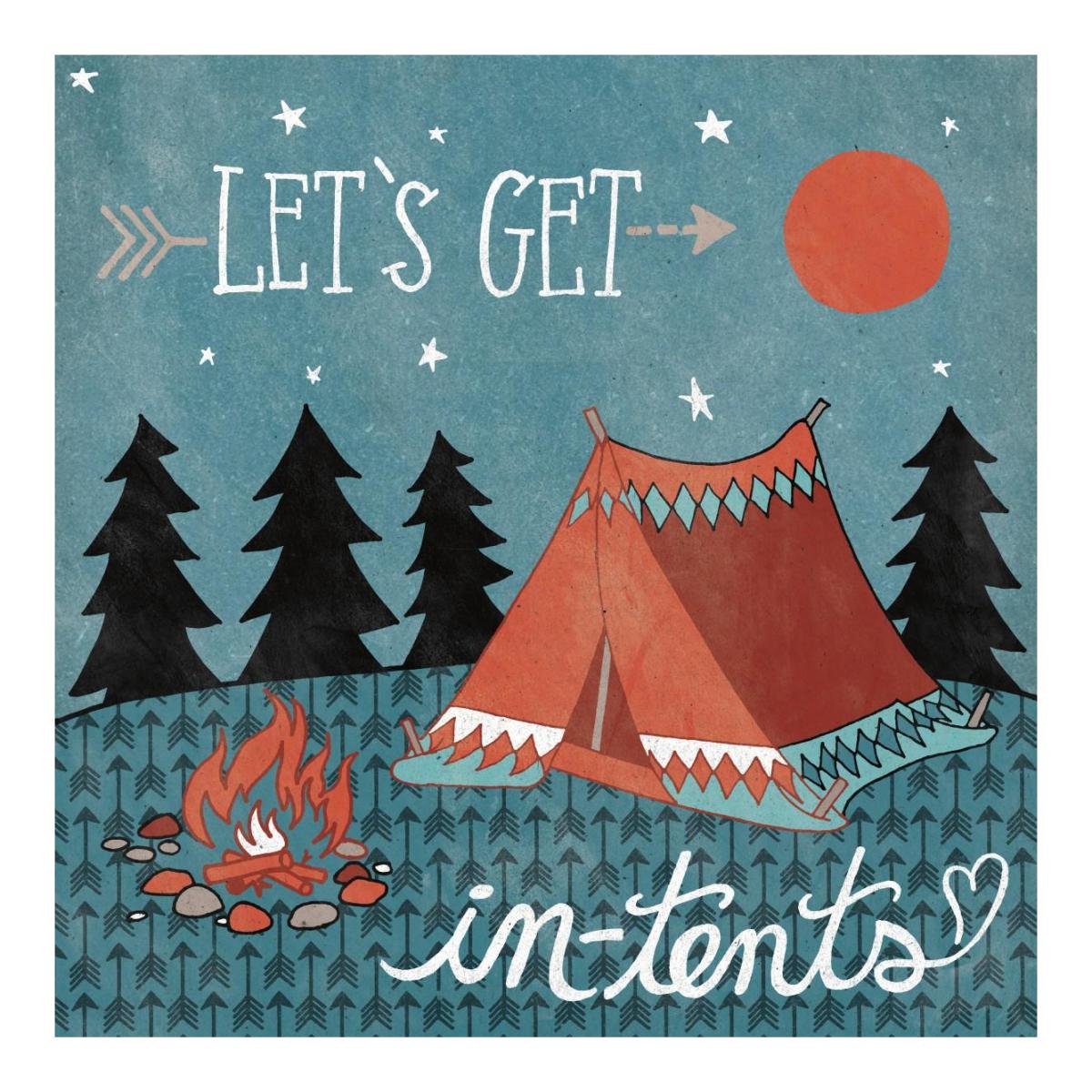 Adventure Love Tent -Paper Art-20"x20"