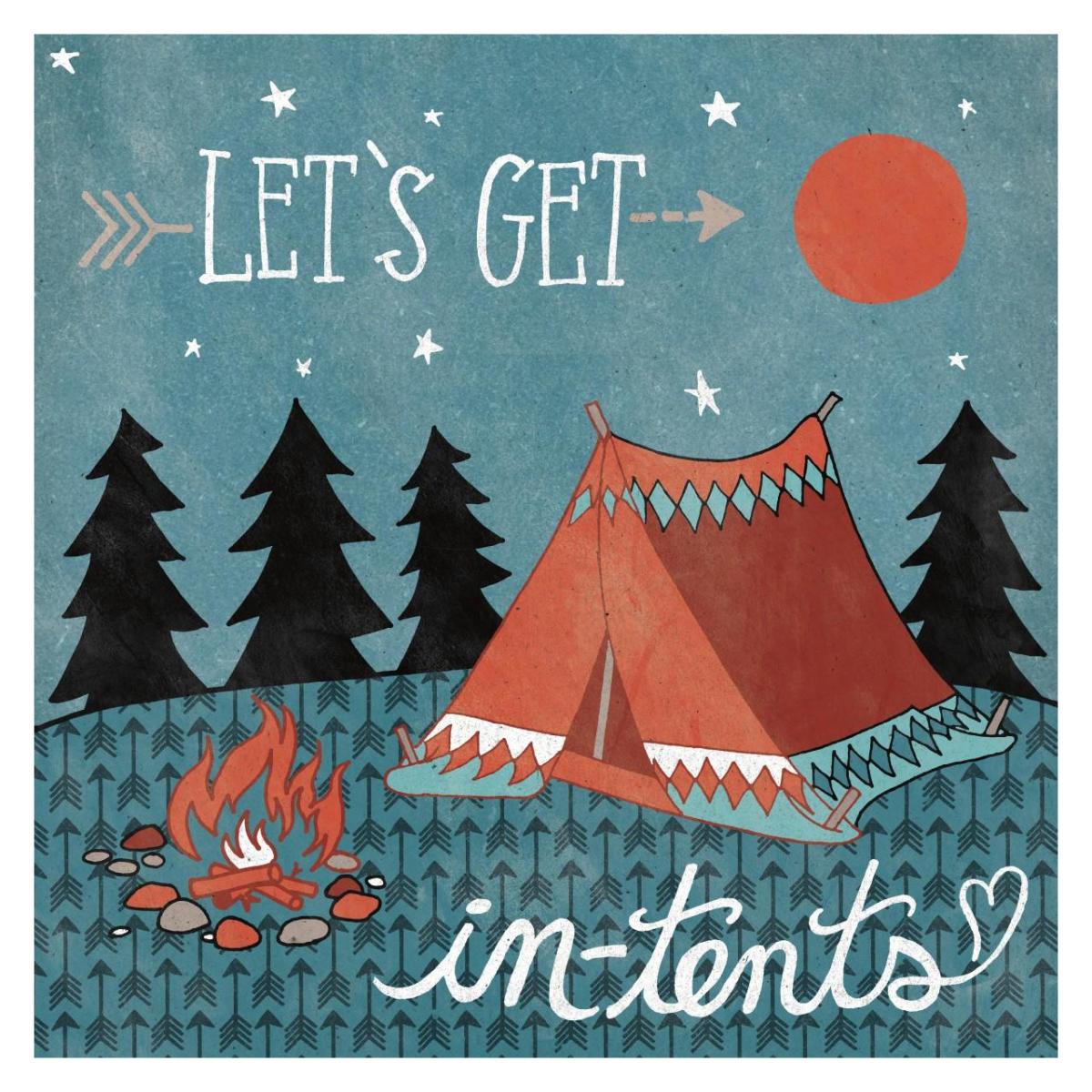 Adventure Love Tent -Paper Art-32"x32"