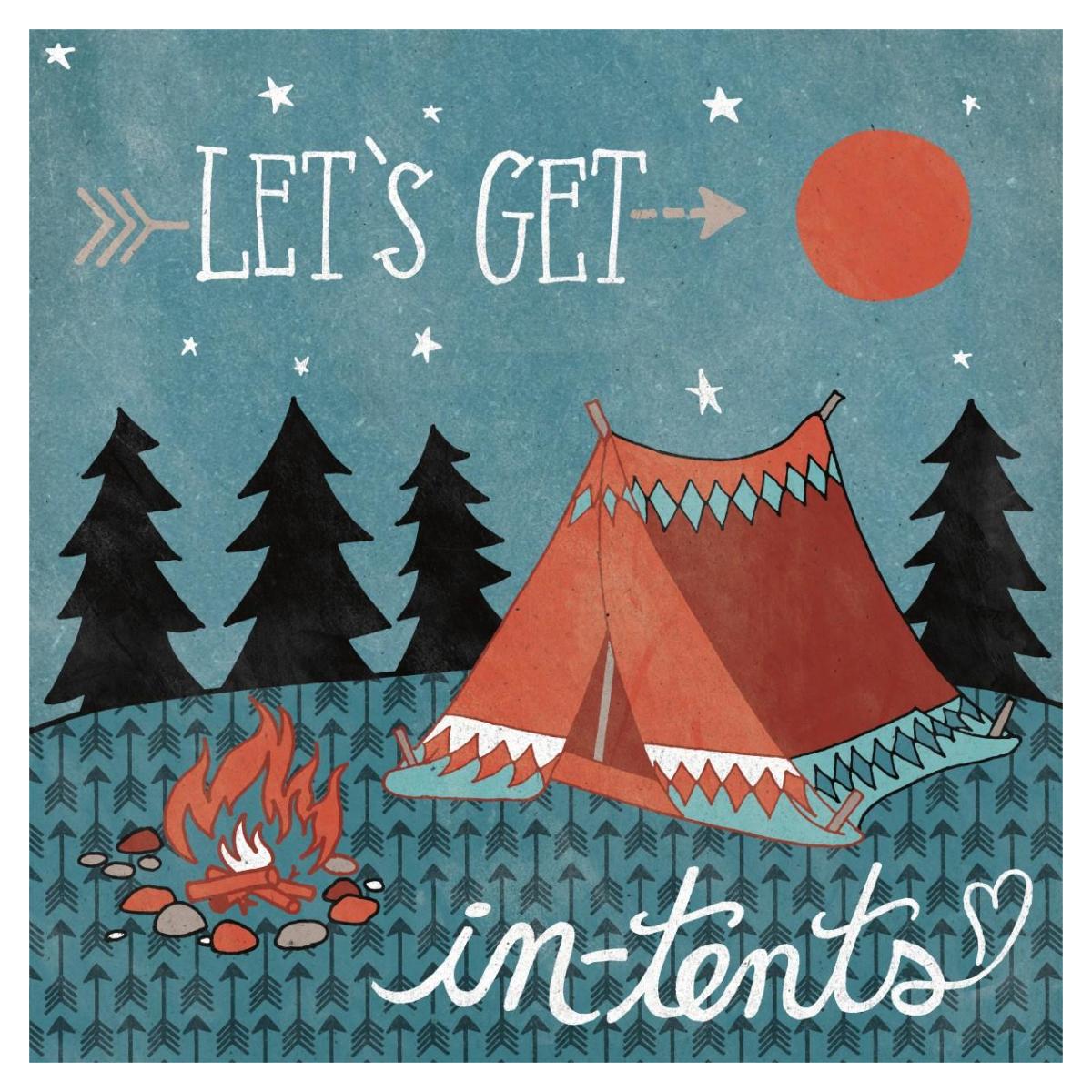 Adventure Love Tent -Paper Art-38"x38"
